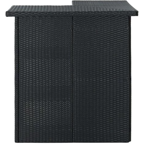 Hommoo Meuble De Bar De Jardin 4 Pcs Avec Coussins Resine Tressee Noir 7 Hommoo Meuble De Bar De Jardin 4 Pcs Avec Coussins Resine Tressee Noir – Image 5