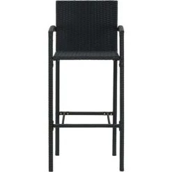 Hommoo Ensemble De Bar De Jardin 3 Pcs Noir -Table haute et bar Soldes 46561822 3