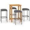 Hommoo Ensemble De Bar De Jardin Avec Coussins 5 Pcs Gris 1 Hommoo Ensemble De Bar De Jardin Avec Coussins 5 Pcs Gris -Table haute et bar Soldes 46562288 1