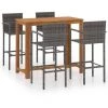 Hommoo Ensemble De Bar De Jardin 5 Pcs Gris -Table haute et bar Soldes 46562322 1