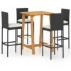 Hommoo Ensemble De Bar De Jardin Avec Coussins 5 Pcs Noir -Table haute et bar Soldes 46563616 1