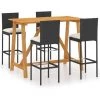 Hommoo Ensemble De Bar De Jardin Avec Coussins 5 Pcs Noir -Table haute et bar Soldes 46564604 1
