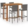 Hommoo Ensemble De Bar De Jardin Avec Coussins 5 Pcs Gris -Table haute et bar Soldes 46564613 1