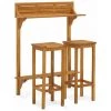 Hommoo Ensemble De Bar De Balcon 3 Pcs Bois D'acacia Solide 1 Hommoo Ensemble De Bar De Balcon 3 Pcs Bois D'acacia Solide -Table haute et bar Soldes 46564946 1