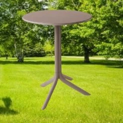 COMPRALO Table De Bar Ronde En Polypropylène De Style Taupe Tuhl Lipari -Table haute et bar Soldes 46668100 3