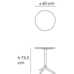COMPRALO Table De Bar Ronde En Polypropylène De Style Taupe Tuhl Lipari -Table haute et bar Soldes 46668100 4