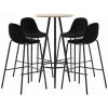 ASUPERMALL Ensemble De Bar 5 Pcs Tissu Noir -Table haute et bar Soldes 46888947 1