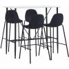 ASUPERMALL Ensemble De Bar 5 Pcs Tissu Noir