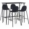 ASUPERMALL Ensemble De Bar 5 Pcs Tissu Noir -Table haute et bar Soldes 46888963 1