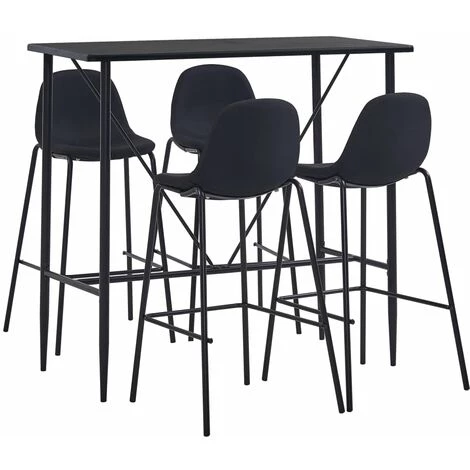 ASUPERMALL Ensemble De Bar 5 Pcs Tissu Noir 3 ASUPERMALL Ensemble De Bar 5 Pcs Tissu Noir
