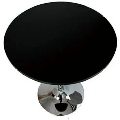 WOLTU 1 X Table De Bar En MDF Avec Pied. Table Ronde. Hauteur Réglable.Noir -Table haute et bar Soldes 47380224 4