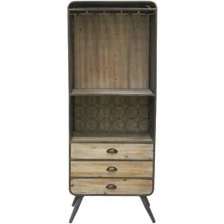 AUBRY GASPARD Meuble Bar En Bois Et Métal Noir - Noir 8 AUBRY GASPARD Meuble Bar En Bois Et Métal Noir - Noir -Table haute et bar Soldes 47522212 3