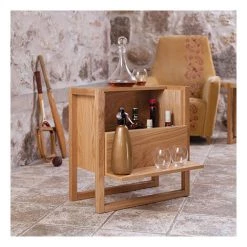 WOODMAN Mini Bar 59x30x60 Cm Décor Chêne- KEILA