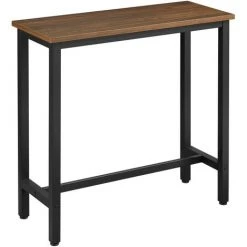 WOLTU Table De Bar Industriel Avec Cadre En Métal.Table De Bistrot.Table à Manger Plateau En Aggloméré 100x40x100cm.Hêtre Foncé