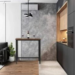 WOLTU Table De Bar Industriel Avec Cadre En Métal.Table De Bistrot.Table à Manger Plateau En Aggloméré 100x40x100cm.Hêtre Foncé 8 WOLTU Table De Bar Industriel Avec Cadre En Métal.Table De Bistrot.Table à Manger Plateau En Aggloméré 100x40x100cm.Hêtre Foncé -Table haute et bar Soldes 47554206 3