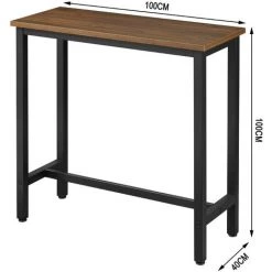 WOLTU Table De Bar Industriel Avec Cadre En Métal.Table De Bistrot.Table à Manger Plateau En Aggloméré 100x40x100cm.Hêtre Foncé 9 WOLTU Table De Bar Industriel Avec Cadre En Métal.Table De Bistrot.Table à Manger Plateau En Aggloméré 100x40x100cm.Hêtre Foncé -Table haute et bar Soldes 47554206 4