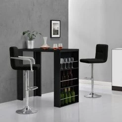 Table De Bar Bonn 3 Étagères 117 X 57 X 107 Cm Noir [en.casa]
