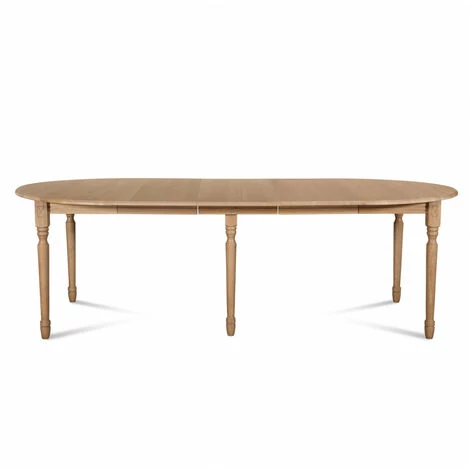 HELLIN Table Ronde 6 Pieds Tournés 115 Cm + 3 Rallonges Bois - VICTORIA - Chêne 3 HELLIN Table Ronde 6 Pieds Tournés 115 Cm + 3 Rallonges Bois - VICTORIA - Chêne