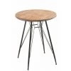 HELLIN Table De Bar Ronde En Bois Et Métal - BISTRO - Bois Clair -Table haute et bar Soldes 49302354 1