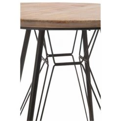 HELLIN Table De Bar Ronde En Bois Et Métal - BISTRO - Bois Clair -Table haute et bar Soldes 49302354 3