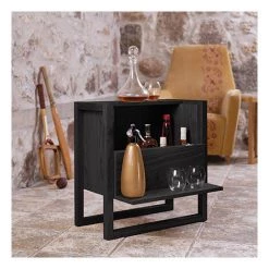WOODMAN Mini Bar 59x30x60 Cm Noir - VALGA