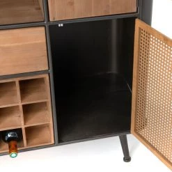 Amadeus - Meuble Bar Eugène à Cannage En Métal Et Bois - Marron 9 Amadeus - Meuble Bar Eugène à Cannage En Métal Et Bois - Marron -Table haute et bar Soldes 49514061 4