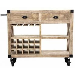 ATMOSPHERA, CRŽATEUR D'INTŽRIEUR Meuble De Bar 2 Tiroirs "Silas" 120cm Beige -Table haute et bar Soldes 49611189 3