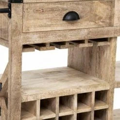 ATMOSPHERA, CRŽATEUR D'INTŽRIEUR Meuble De Bar 2 Tiroirs "Silas" 120cm Beige -Table haute et bar Soldes 49611189 5