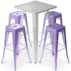 PRIVATEFLOOR Table De Bar Argentée + X4 Tabourets De Bar En Acier Mat Ensemble Bistrot Stylix Design Industriel - Nouvelle édition Violet Pastel - - Violet Pastel 1 PRIVATEFLOOR Table De Bar Argentée + X4 Tabourets De Bar En Acier Mat Ensemble Bistrot Stylix Design Industriel - Nouvelle édition Violet Pastel - - Violet Pastel -Table haute et bar Soldes 50764498 1