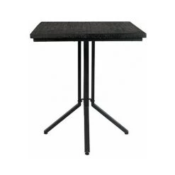 M-S Table De Bar Carrée 75x93 Cm En Teck Et Métal Noir - MELTON