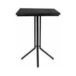 M-S Table De Bar Carrée 75 Cm En Teck Et Métal Noir - MELTON