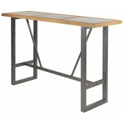 ZAGO Table De Bar Style Industriel En Pin Et Béton Sven - Naturel -Table haute et bar Soldes 51217617 3