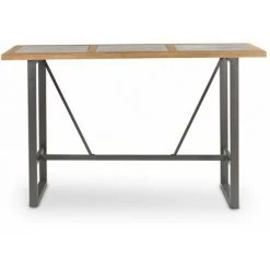 ZAGO Table De Bar Style Industriel En Pin Et Béton Sven - Naturel -Table haute et bar Soldes 51217617 5