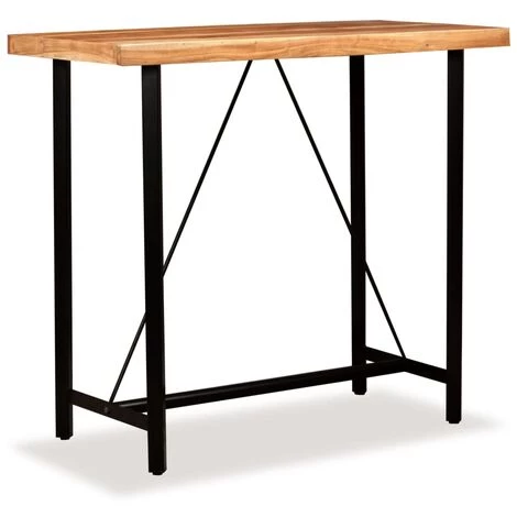 YOUTHUP Ensemble De Bar 5 Pcs Bois De Sesham Massif Et Cuir Véritable 4 YOUTHUP Ensemble De Bar 5 Pcs Bois De Sesham Massif Et Cuir Véritable – Image 2