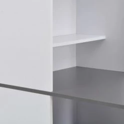 YOUTHUP Table De Bar Avec Armoire Blanc 115 X 59 X 200 Cm -Table haute et bar Soldes 51852492 5