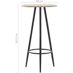 YOUTHUP Table De Bar Chêne 60 X 107,5 Cm MDF -Table haute et bar Soldes 51852562 4