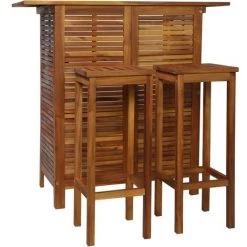 YOUTHUP Table Et Chaises De Bar 3 Pcs Bois D'acacia Massif