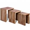 YOUTHUP Table Gigogne 3 Pcs Teck Recyclé - Brun -Table haute et bar Soldes 51860048 1