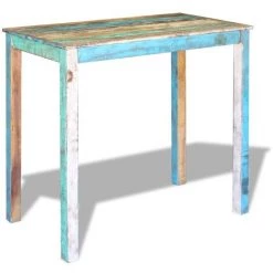 YOUTHUP Table De Bar Bois Massif De Récupération 115x60x107 Cm - Brun -Table haute et bar Soldes 51860382 2