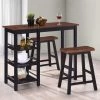 YOUTHUP Assortiment De Bar 3 Pcs MDF Noir - Noir -Table haute et bar Soldes 51860813 1