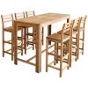 YOUTHUP Table Et Chaises De Bar 7 Pcs Bois D'acacia Massif - Brun 2 YOUTHUP Table Et Chaises De Bar 7 Pcs Bois D'acacia Massif - Brun -Table haute et bar Soldes 51861187 1