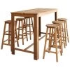 YOUTHUP Table Et Tabourets De Bar 7 Pcs Bois D'acacia Massif - Brun