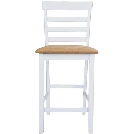 YOUTHUP Set Table Et 4 Chaises De Bar En Bois Coloris Blanc - Blanc 6 YOUTHUP Set Table Et 4 Chaises De Bar En Bois Coloris Blanc - Blanc – Image 4