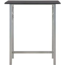 YOUTHUP Ensemble De Bar 3 Pcs Bois Et Acier Noir - Noir -Table haute et bar Soldes 51864206 3