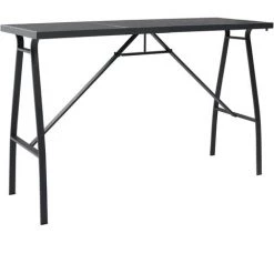 YOUTHUP Table De Bar De Jardin Noir 180x60x110 Cm Verre Trempé - Noir