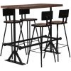 YOUTHUP Mobilier De Bar 5 Pcs Bois De Récupération Massif - Brun -Table haute et bar Soldes 51872734 1