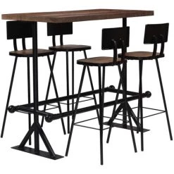 YOUTHUP Mobilier De Bar 5 Pcs Bois De Récupération Massif - Brun