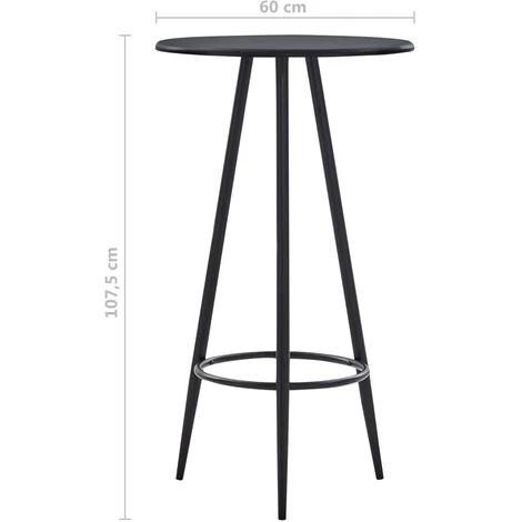 YOUTHUP Table De Bar Noir 60x107,5 Cm MDF - Noir 6 YOUTHUP Table De Bar Noir 60x107,5 Cm MDF - Noir – Image 4