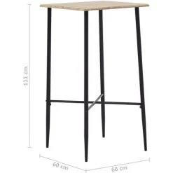 YOUTHUP Table De Bar Chêne 60 X 60 X 111 Cm MDF - Brun 11 YOUTHUP Table De Bar Chêne 60 X 60 X 111 Cm MDF - Brun -Table haute et bar Soldes 51874392 5
