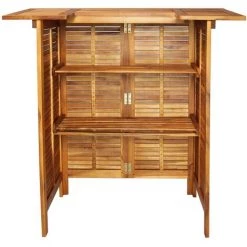 YOUTHUP Table De Bar 110 X 50 X 105 Cm Bois D'acacia Massif - Brun -Table haute et bar Soldes 51876780 3